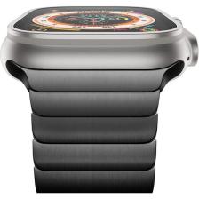 M.TK Moveteck Apple Watch Series 8 7 6 Se 5 4 3 2 1 Uyumlu 42MM 44MM 45MM Metal Paslanmaz Çelik Kordon Magnetic Mıknatıslı Baklalı Loop Lüx Kordon Stainless Steel