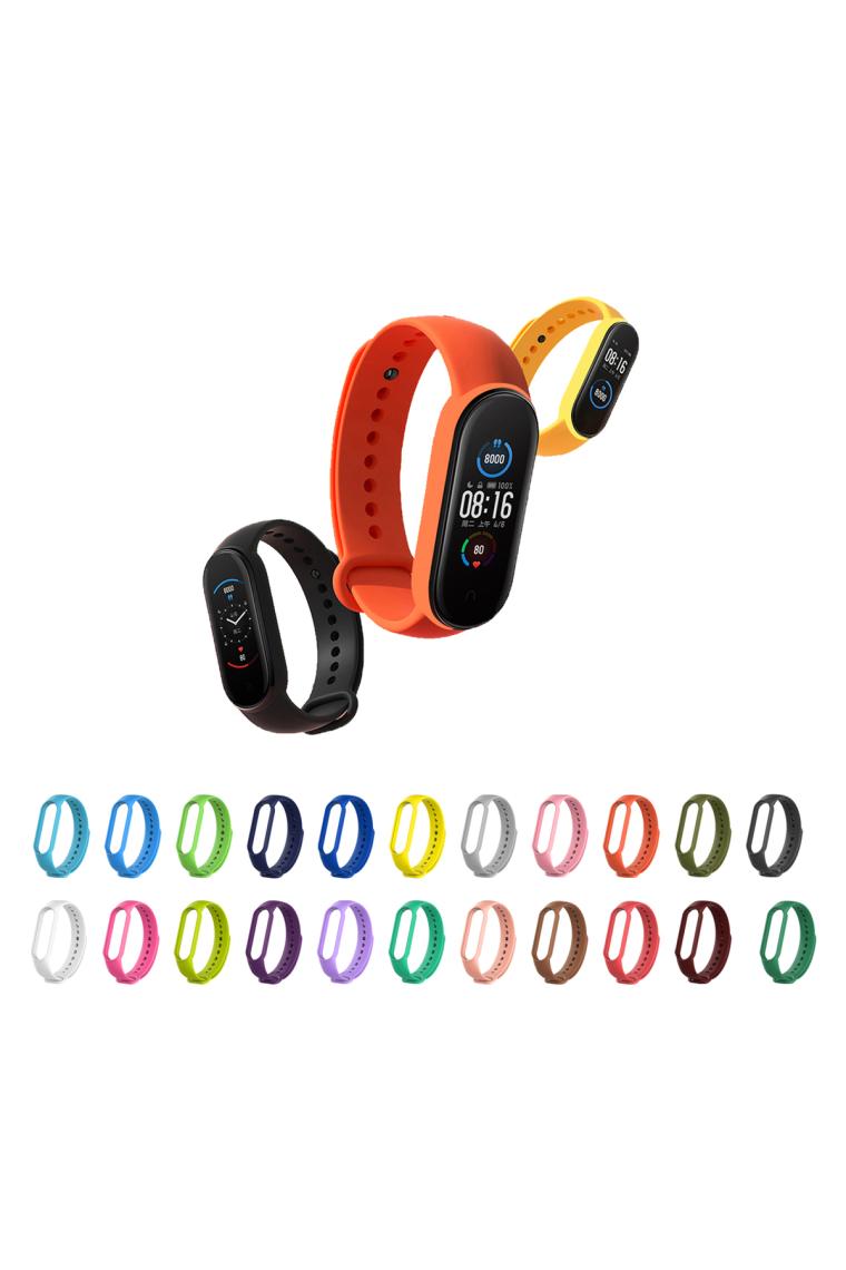 Kyver Xiaomi Mi Band 5 ve 6 Akıllı Bileklik Silikon Kordon Kayış Mavi