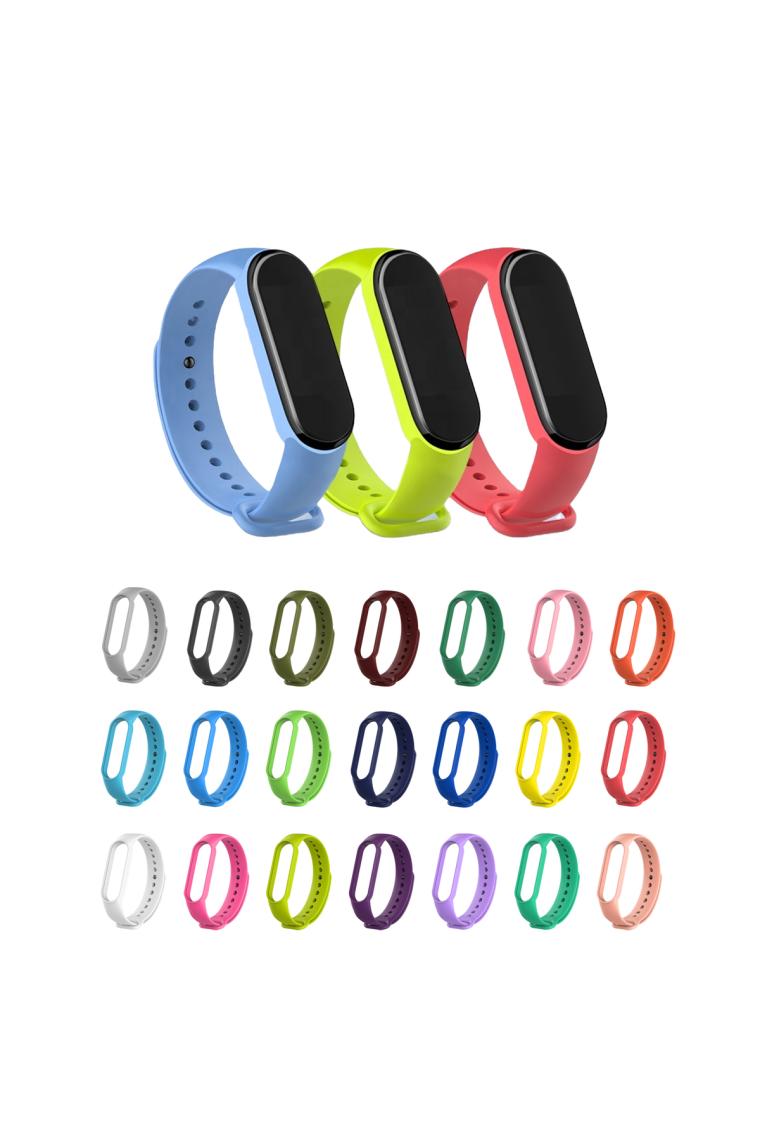 Kyver Xiaomi Mi Band 5 ve 6 Akıllı Bileklik Silikon Kordon Kayış Mavi