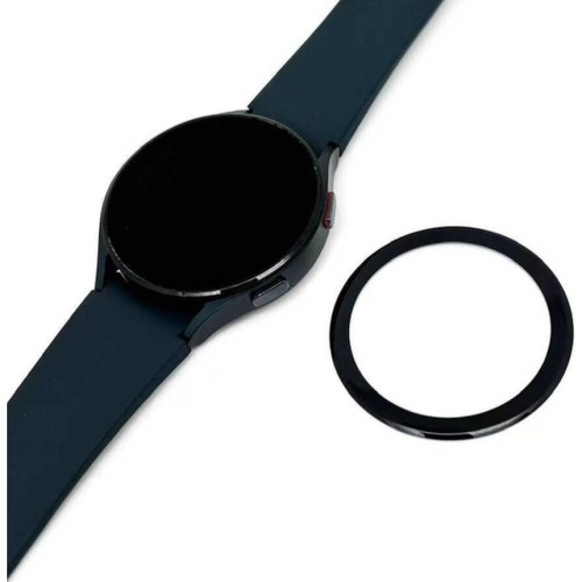 Fibaks Samsung Galaxy Watch 5 44MM Uyumlu Tam Kaplayan Ultra Ince Kavisli Siyah Çerçeveli Saat Ekran Koruyucu Pet