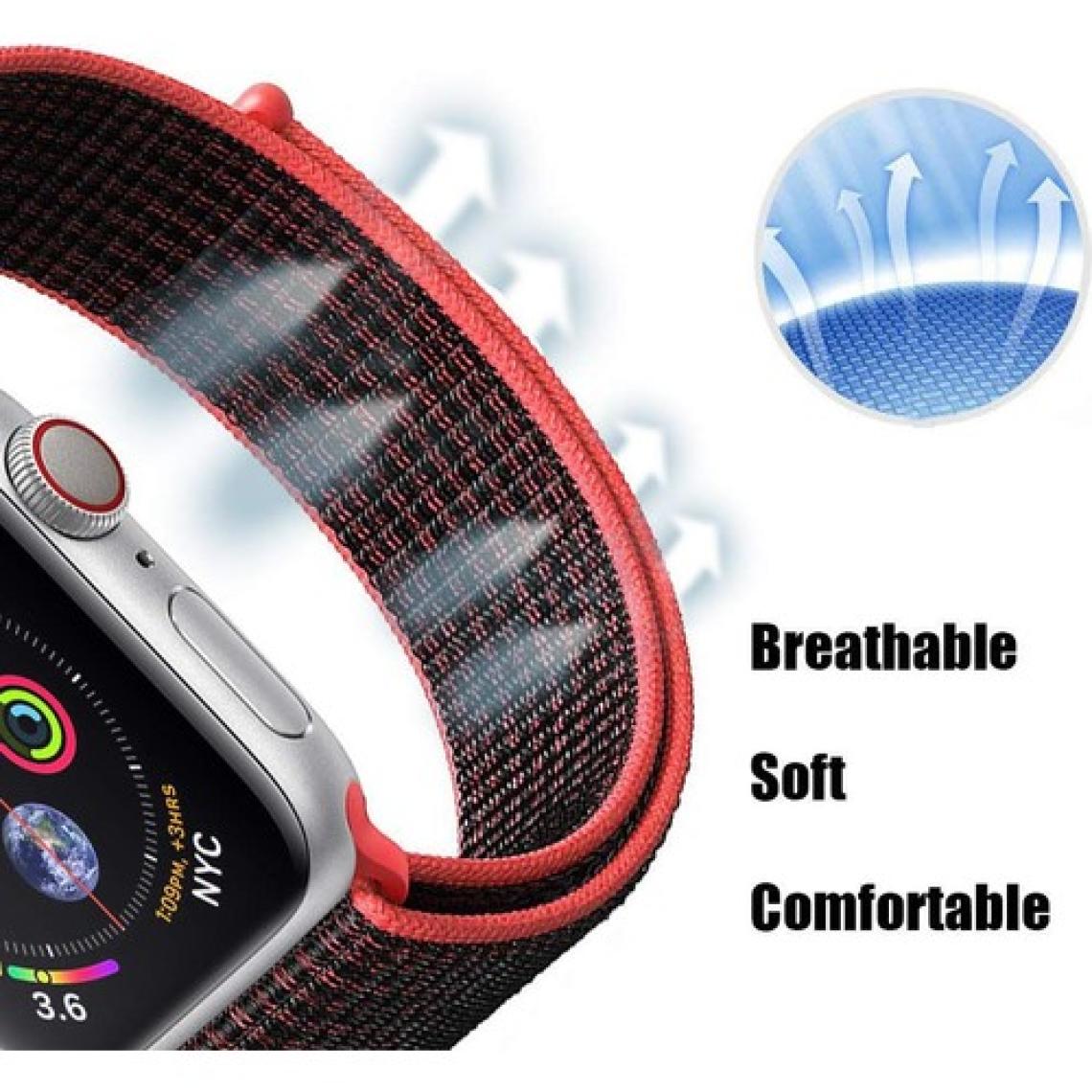 Coverzone   44mm Bilekli Kumaş Kayış Kordon Siyah Fabric
