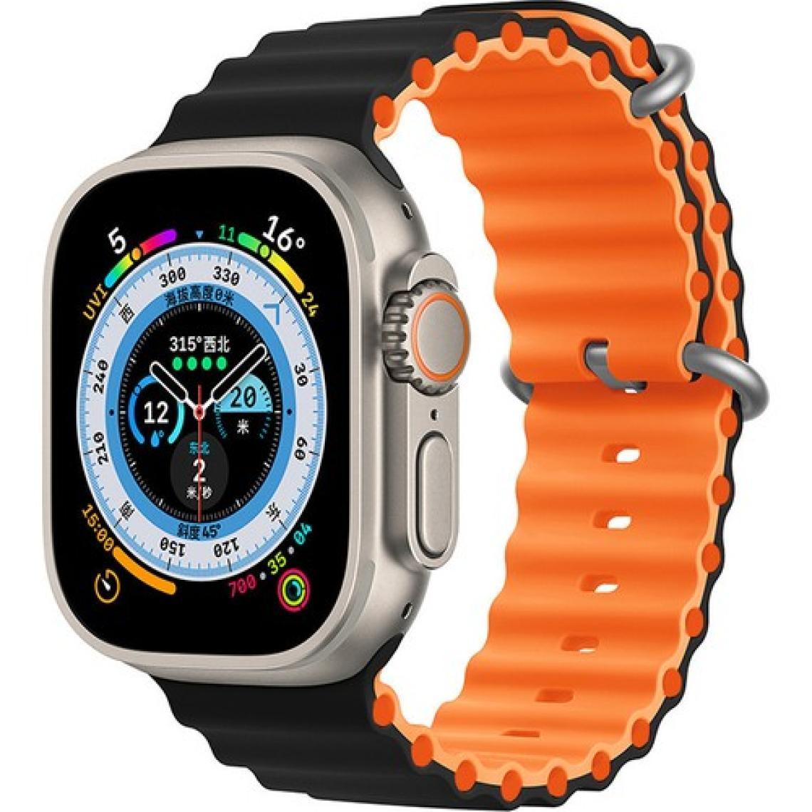 Apple Watch Uyumlu 42 mm 44 mm 45 mm 49 mm Kordon 1/2/3/4/5/6/se/7/8/ Watch Ultra Çift Renk Ocean Kordon