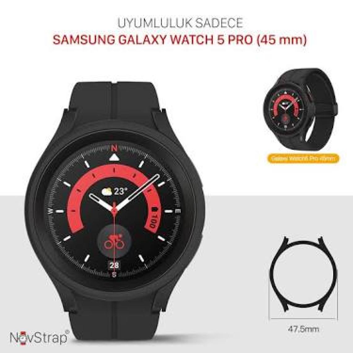 Novstrap Samsung Galaxy Watch 5 Pro 45MM Uyumlu Kılıf Kasa Koruyucu Sert Pc
