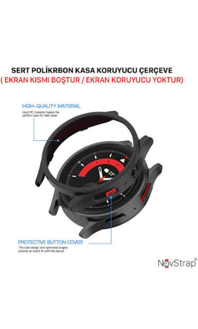 Novstrap Samsung Galaxy Watch 5 Pro 45MM Uyumlu Kılıf Kasa Koruyucu Sert Pc