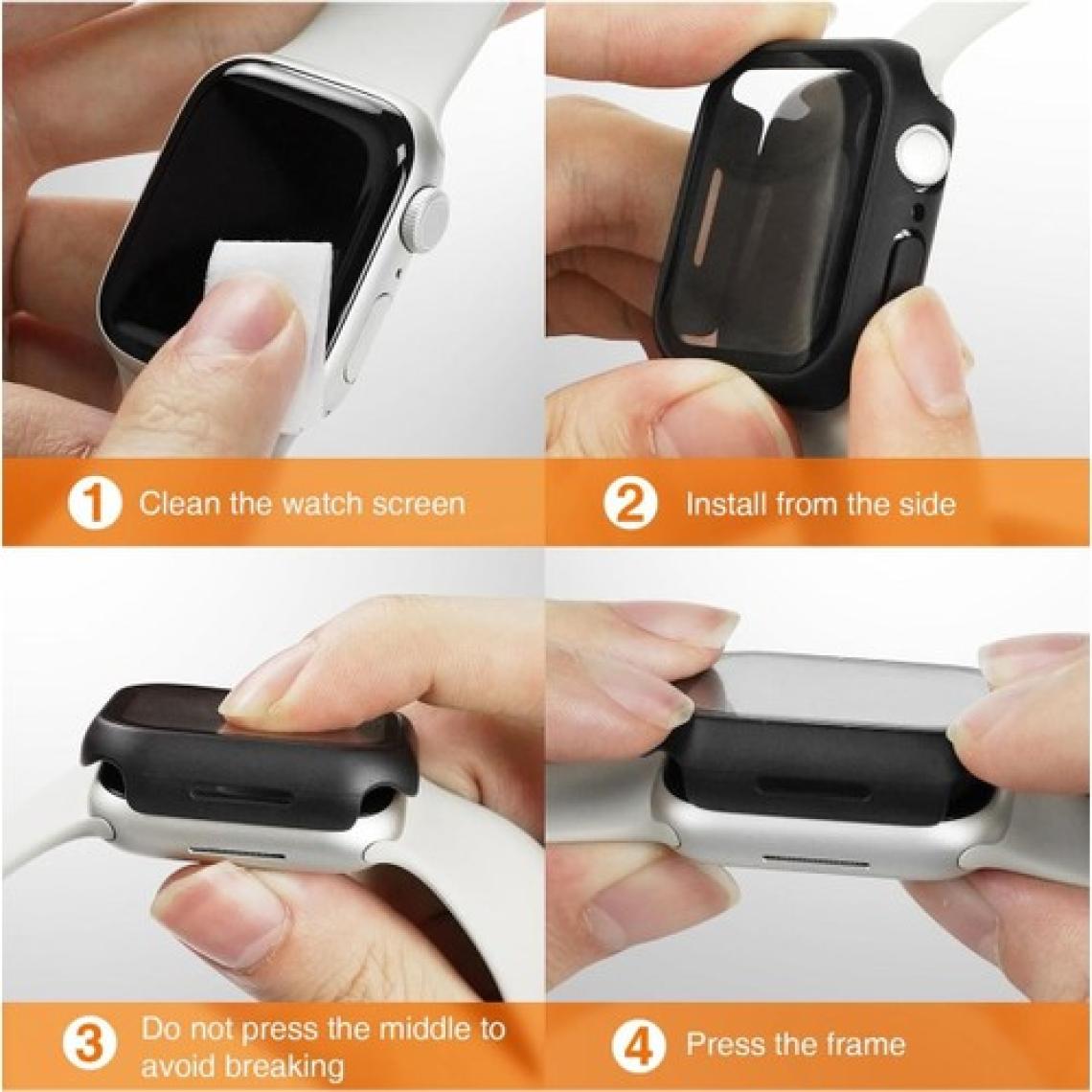 Fibaks Apple Watch Seri 1/2/3/4/5/6/7/8/SE/Ultra 38mm 40mm 41mm 42mm 44mm 45mm 49mm Kasa ve Ekran Koruyucu 360 Koruma