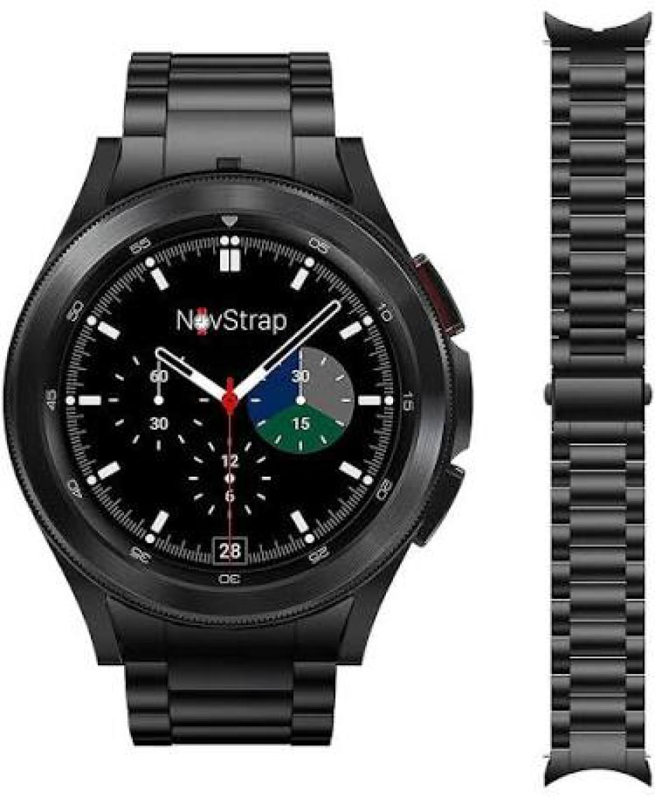 NovStrap Samsung Galaxy Watch 7 6 5 4 Fe 40-42-43-44-45-46-47 Mm ile Uyumlu Çelik Metal Kordon Boşluk Bırakmayan Pimli