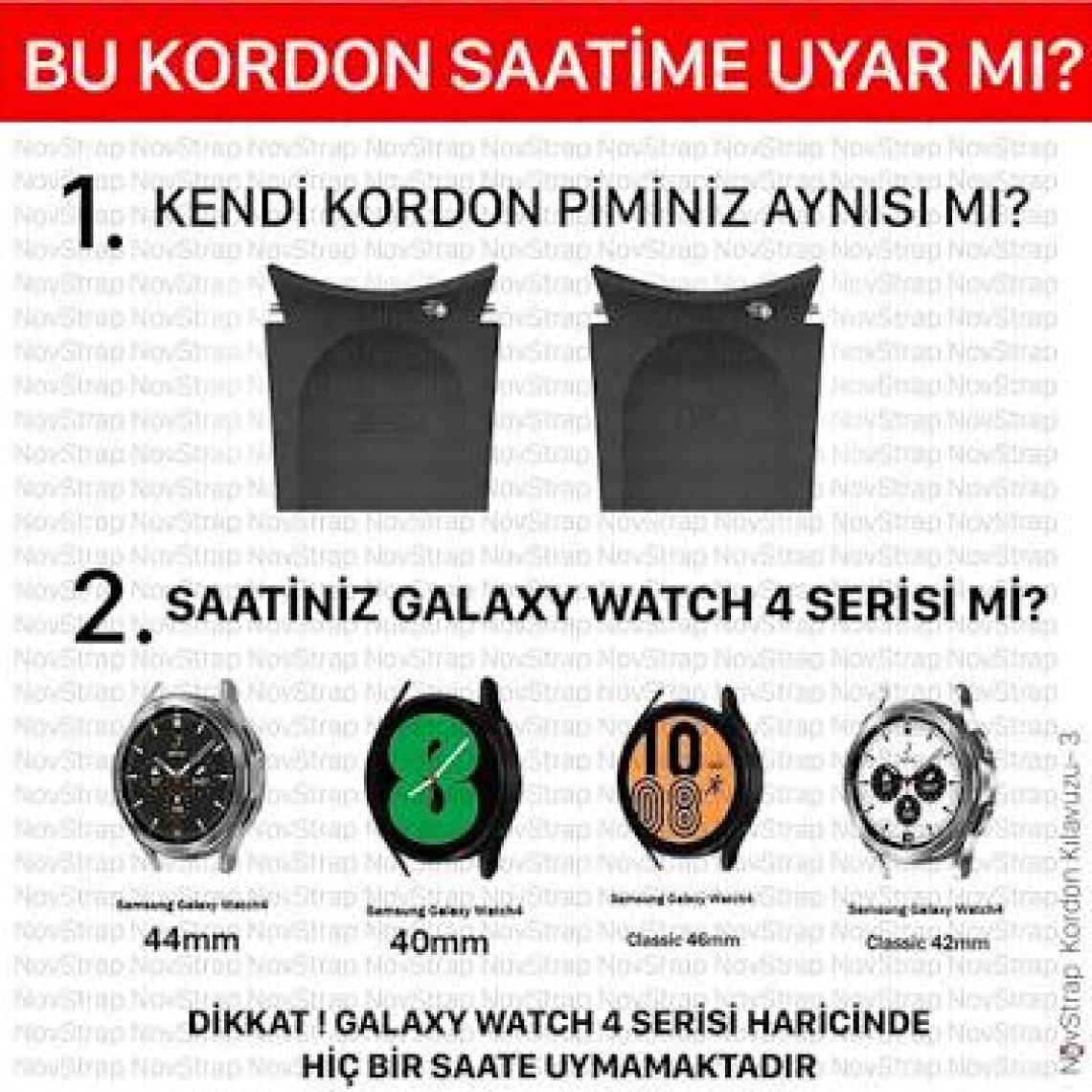 NovStrap Samsung Galaxy Watch 7 6 5 4 Fe 40-42-43-44-45-46-47 Mm ile Uyumlu Çelik Metal Kordon Boşluk Bırakmayan Pimli