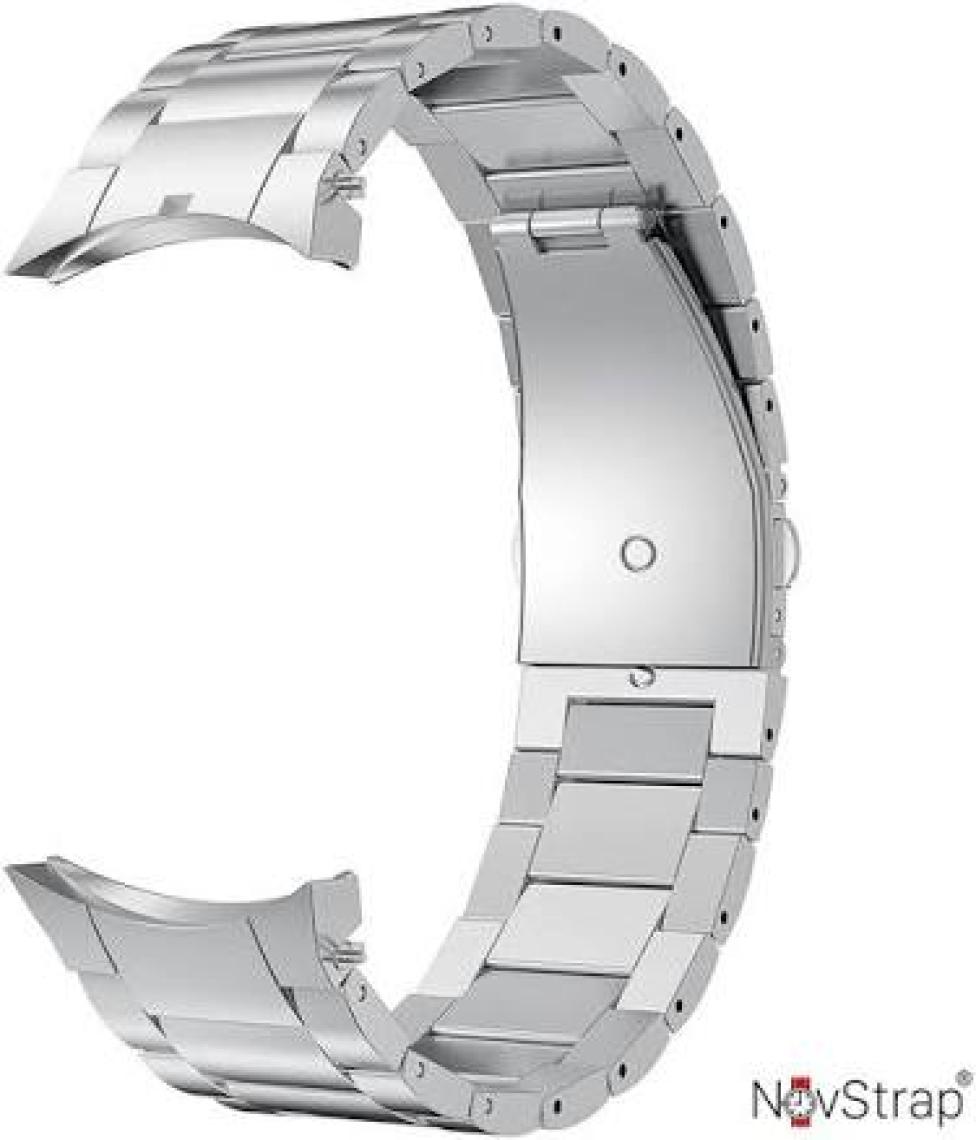NovStrap Samsung Galaxy Watch 7 6 5 4 Fe 40-42-43-44-45-46-47 Mm ile Uyumlu Çelik Metal Kordon Boşluk Bırakmayan Pimli