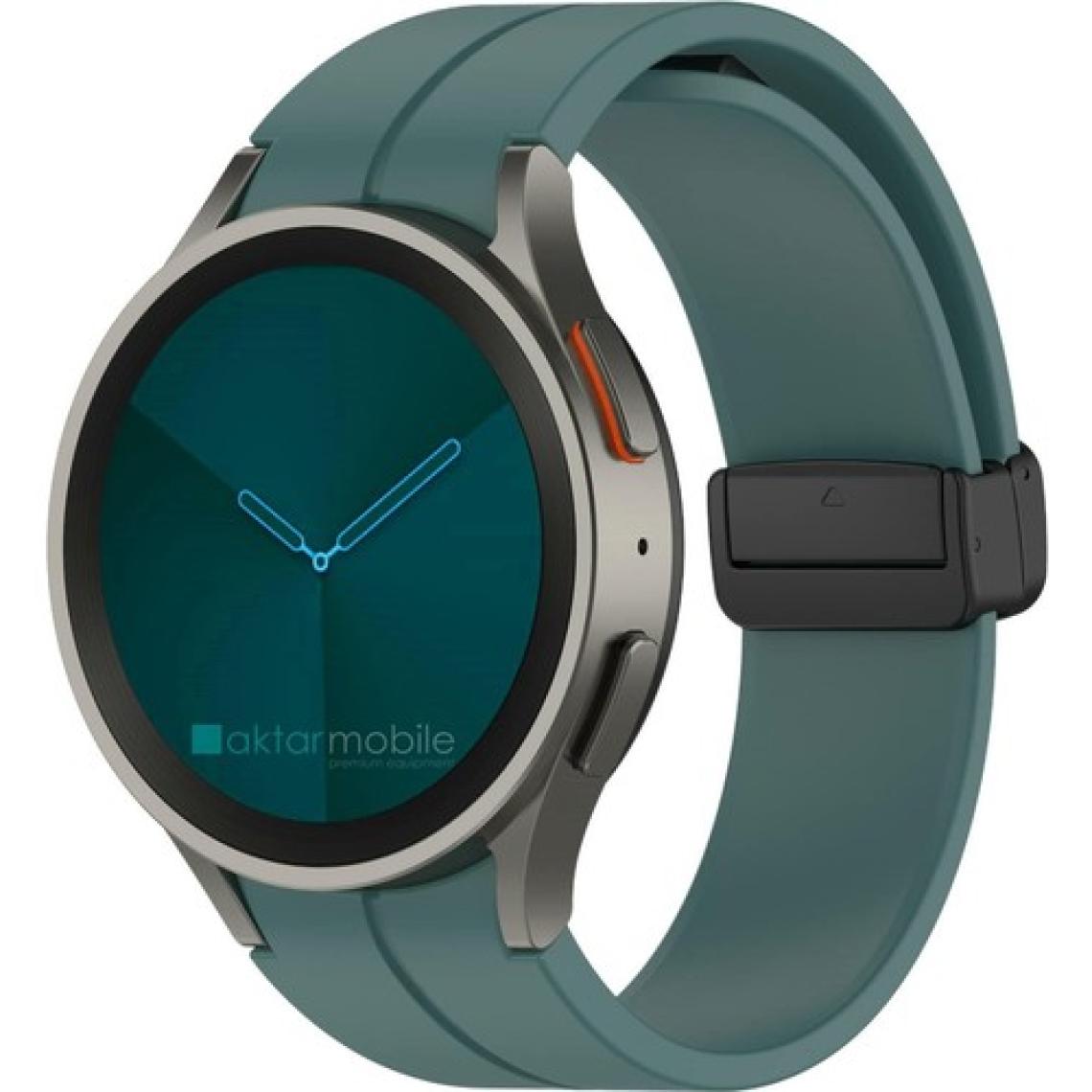 AktarMobile Samsung Galaxy Watch 5 40 44 mm Silikon Kordon Magnetik D Tokalı Spor Kayış Mıknatıslı Toka