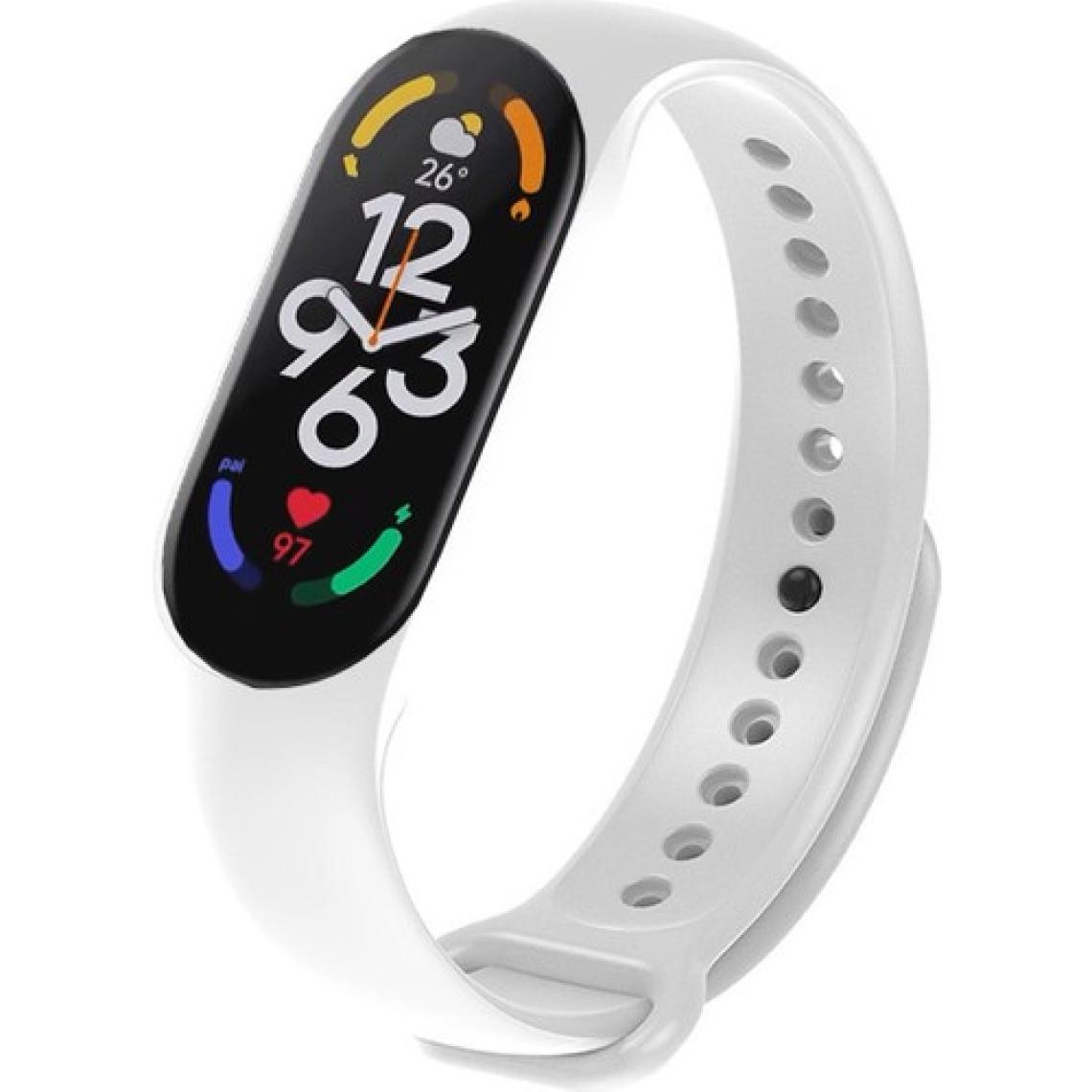 Kyver Xiaomi Mi Band 7 ile Uyumlu Silikon Kordon Beyaz