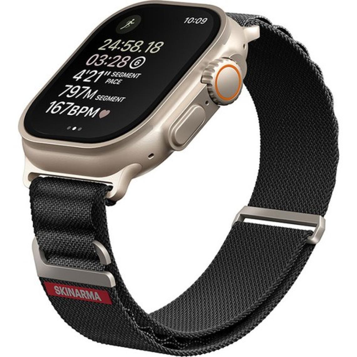 Skinarma Watch Ultra 49MM Kordon Skinarma Kobu Hasır Strap Kayış Siyah