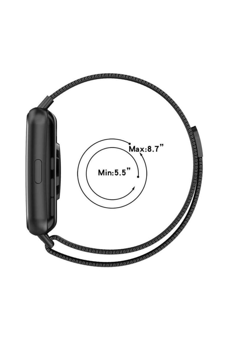 Fibaks Huawei Watch Fit 2 Uyumlu Metal Hasır Örgü Mıknatıslı Milano Loop Kordon