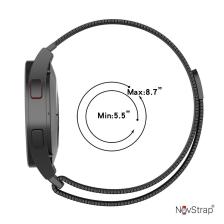 NovStrap Huawei Watch GT4 41mm GT5 41mm ile Uyumlu Kordon (18mm Pimli) Mıknatıslı Metal Hasır Kayış