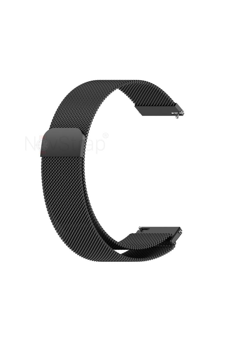NovStrap Huawei Watch GT4 41mm GT5 41mm ile Uyumlu Kordon (18mm Pimli) Mıknatıslı Metal Hasır Kayış