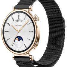 NovStrap Huawei Watch GT4 41mm GT5 41mm ile Uyumlu Kordon (18mm Pimli) Mıknatıslı Metal Hasır Kayış
