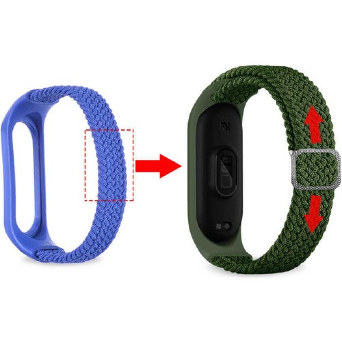Case 4U Xiaomi Mi Band 6 / Mi Band 5 / Mi Band 4 / Mi Band 3 Akıllı Bileklik Hasır Örgü Suya Dayanıklı Kordon Kayış KRD-49 - Yeşil