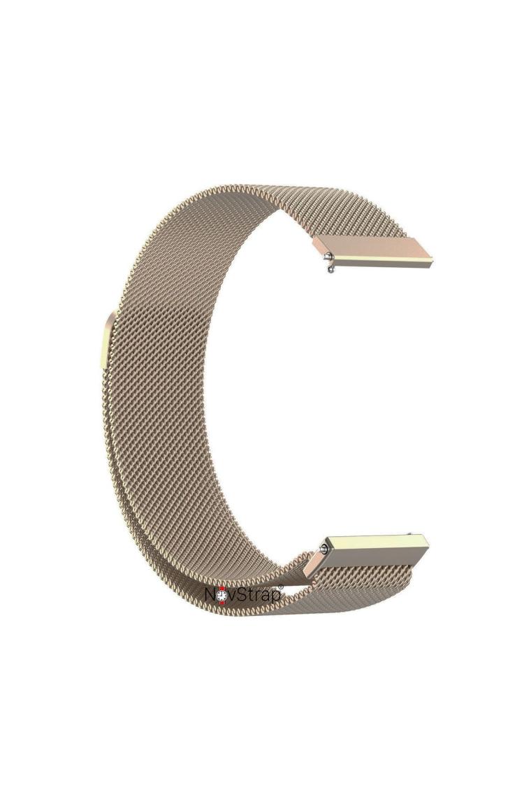 NovStrap Huawei Watch GT4 41mm GT5 41mm ile Uyumlu Kordon (18mm Pimli) Mıknatıslı Metal Hasır Kayış