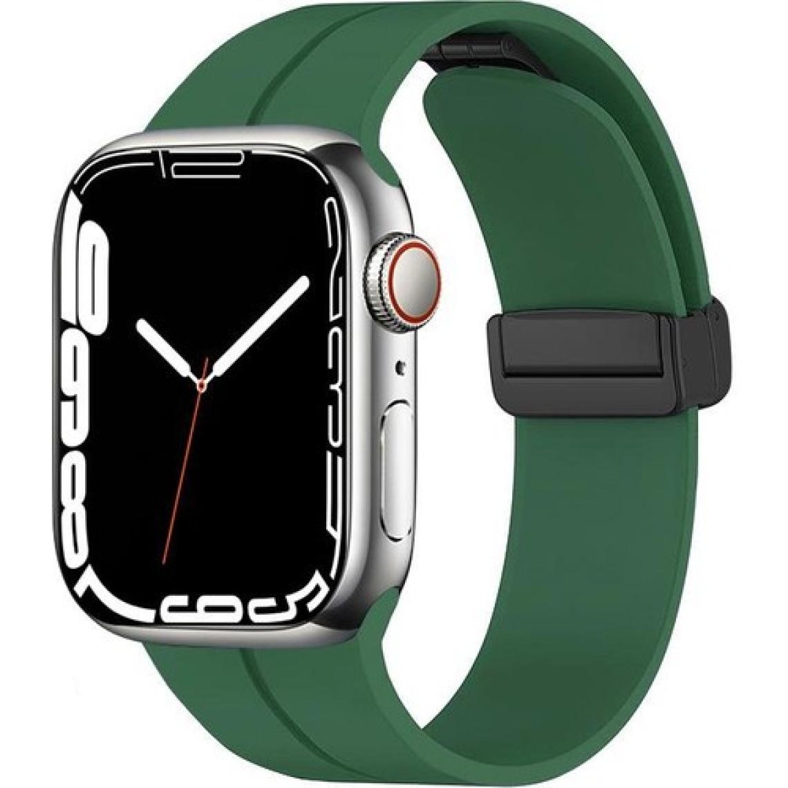 AktarMobile Apple Watch 10 46 mm Uyumlu Silikon Kordon Magnetik D Tokalı Spor Kayış Mıknatıslı Toka