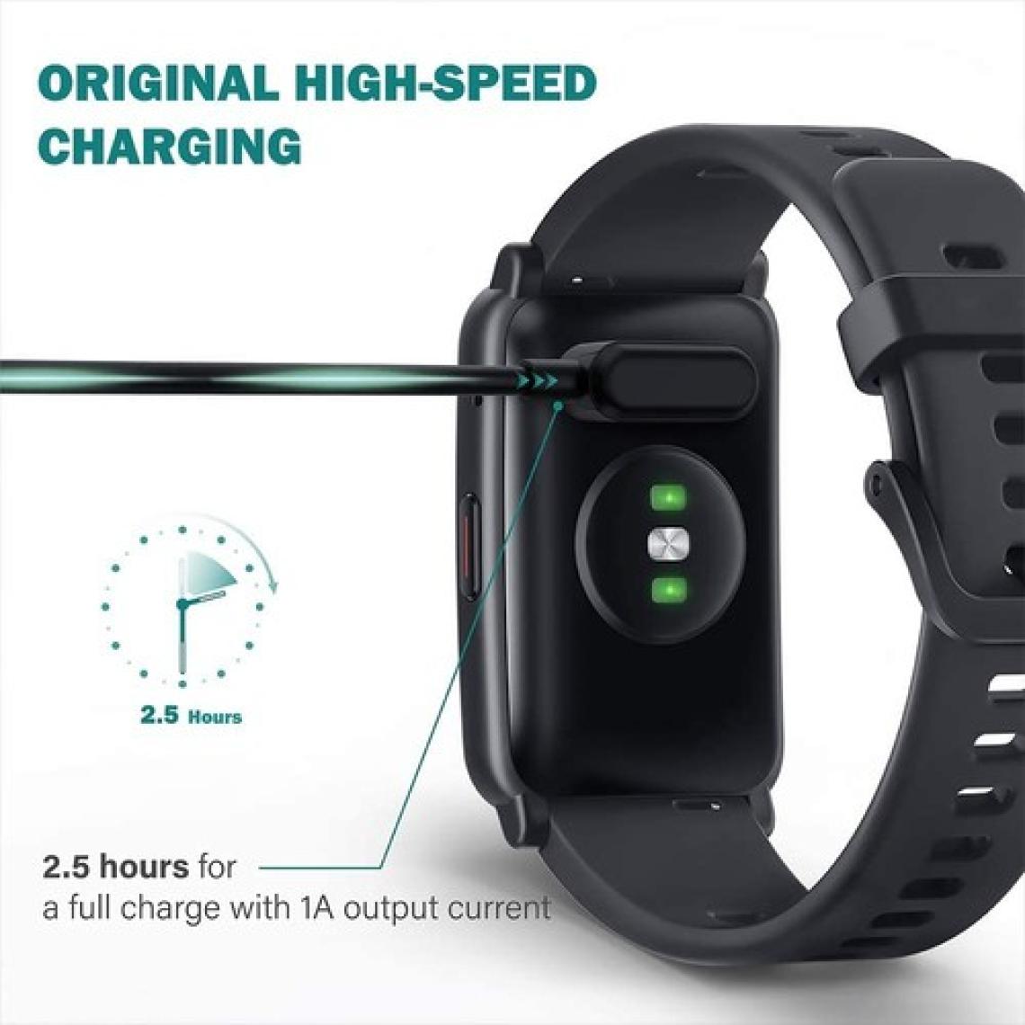 CoverZone Huawei Watch Fit 2 ile Uyumlu Akıllı Saat Için Manyetik  USB Şarj Kablosu Beyaz