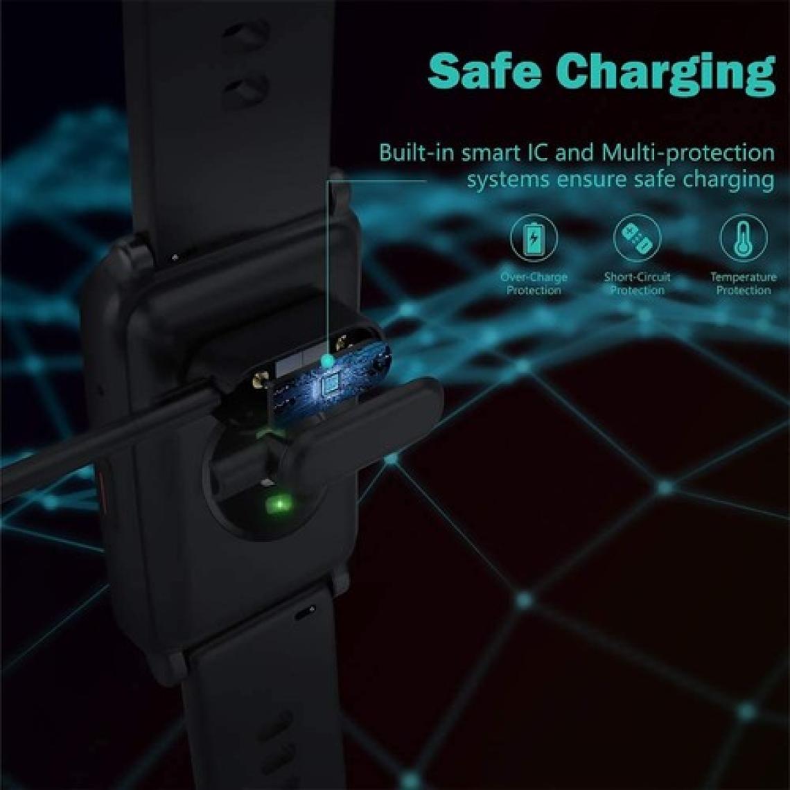 CoverZone Huawei Watch Fit 2 ile Uyumlu Akıllı Saat Için Manyetik  USB Şarj Kablosu Beyaz