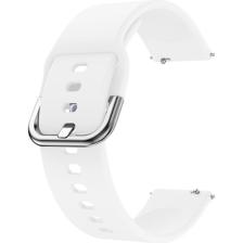 Kyver Xiaomi Watch S1 ve S1 Active Silikon Kordon 22 mm Uyumlu (Beyaz)