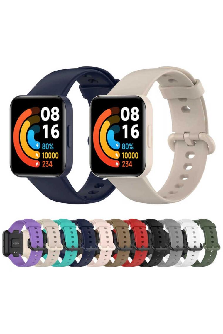 Mimtec Xiaomi Redmi Watch 2 Lite Uyumlu Kordon Akıllı Saat Bileklik Kordonu Silikon Kayış