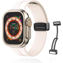 Apple Watch Serisi 9 Ultra 8 7 6 5 4 3 2 1 SE 49MM Su Geçirmez Silikon Spor Kordonu, Kolay Takma/çıkarma, Metal Manyetik özellikli