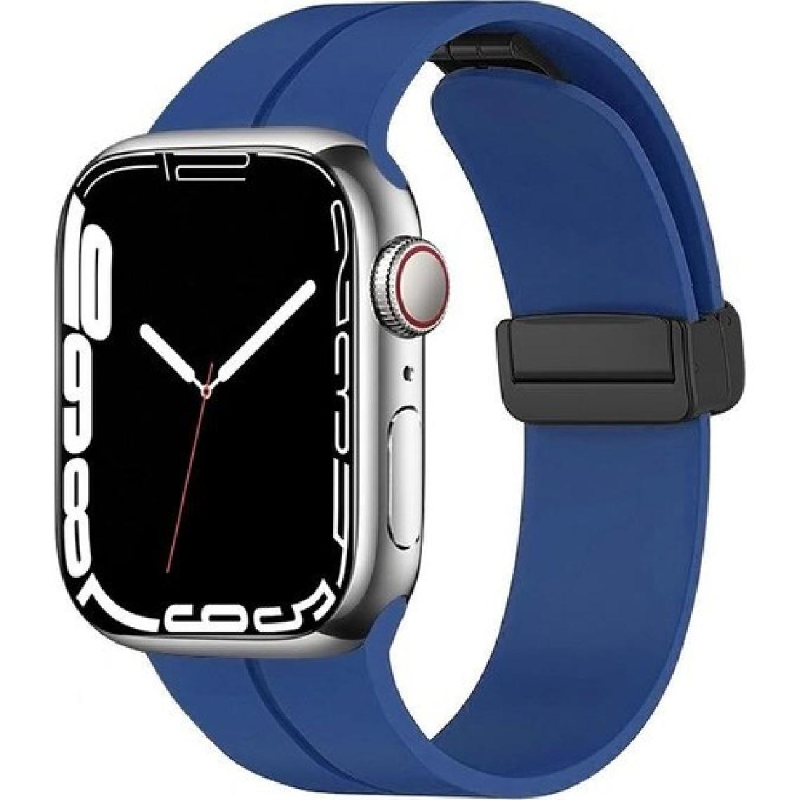 AktarMobile Apple Watch 10 46 mm Uyumlu Silikon Kordon Magnetik D Tokalı Spor Kayış Mıknatıslı Toka