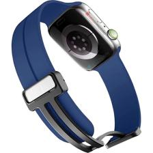 AktarMobile Apple Watch 10 46 mm Uyumlu Silikon Kordon Magnetik D Tokalı Spor Kayış Mıknatıslı Toka