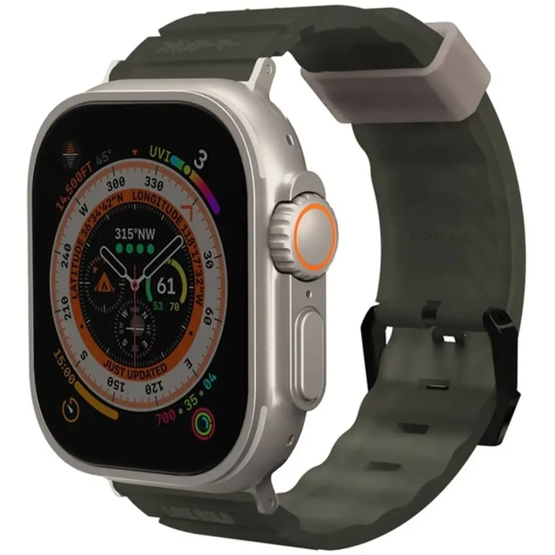 Skinarma Watch Ultra Akıllı Saat Kordonu 49MM Kordon Skinarma Shokku Strap Kayış Koyu Haki
