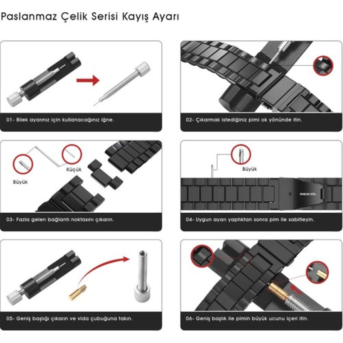 Kip GSM Galaxy Watch Active 2 40MM Uyumlu Kordon Kordon Metal Kordon Ayarlama Aparatlı