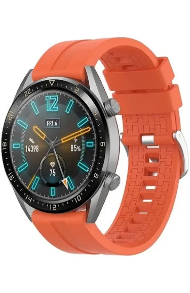 Kyver Xiaomi Watch S1 ve S1 Active Spor Silikon Kordon 22 mm Uyumlu (Turuncu)