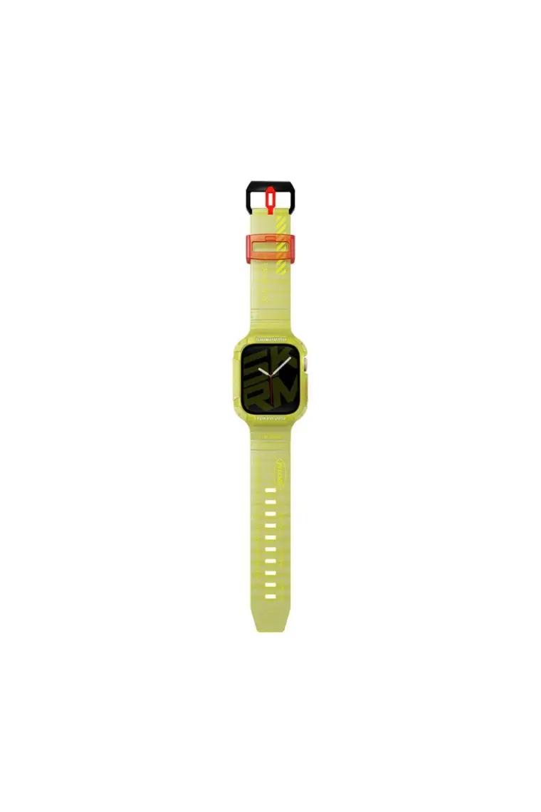 Skinarma Watch 7 45MM Kordon Skinarma Saido Sert Pc Kasa Koruyuculu Silikon Strap Kayış Sarı