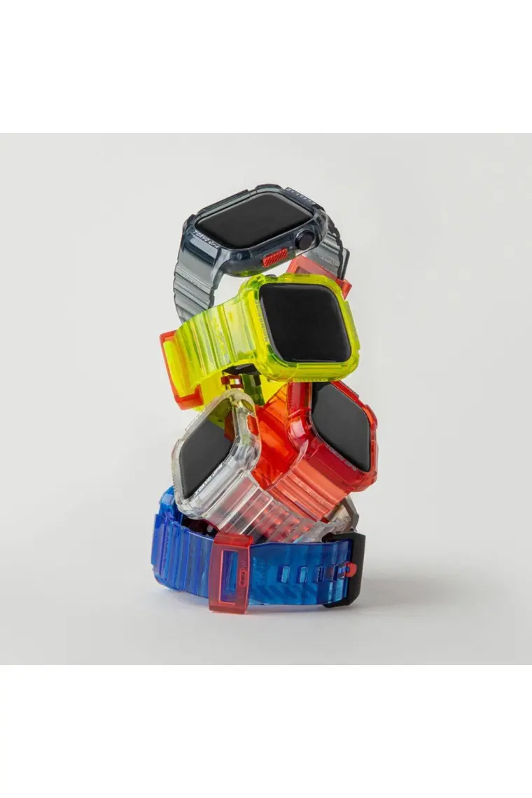 Skinarma Watch 7 45MM Kordon Skinarma Saido Sert Pc Kasa Koruyuculu Silikon Strap Kayış Sarı