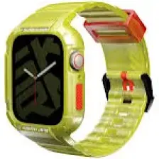 Skinarma Watch 7 45MM Kordon Skinarma Saido Sert Pc Kasa Koruyuculu Silikon Strap Kayış Sarı