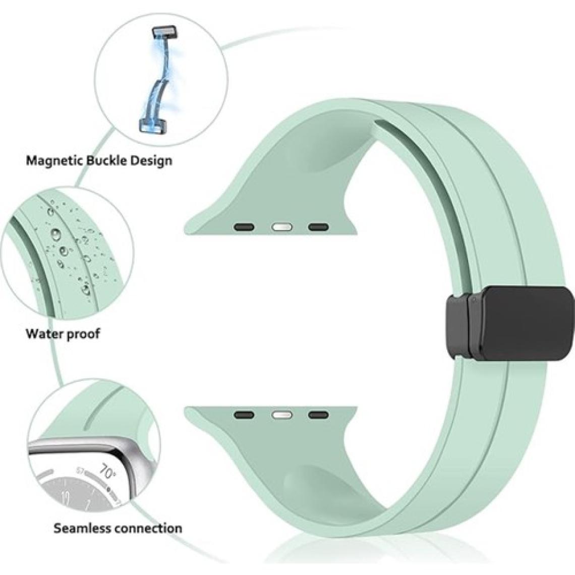 Mimtec Apple Watch Uyumlu 42MM 44MM 45MM 49MM 1/2/3/4/5/6/se/7/8/9 Ultra 2 Kordon Mıknatıslı Kordon