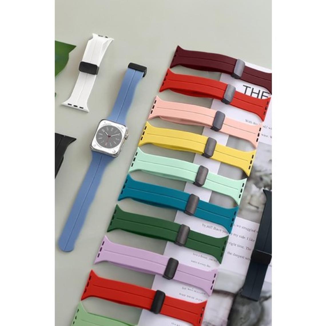 Mimtec Apple Watch Uyumlu 42MM 44MM 45MM 49MM 1/2/3/4/5/6/se/7/8/9 Ultra 2 Kordon Mıknatıslı Kordon