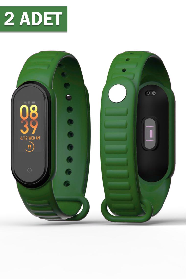 Apexel Xiaomi Mi Band 5/6 Uyumlu Loop Desenli Silikon Kordon