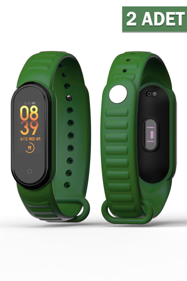 Apexel Xiaomi Mi Band 5/6 Uyumlu Loop Desenli Silikon Kordon