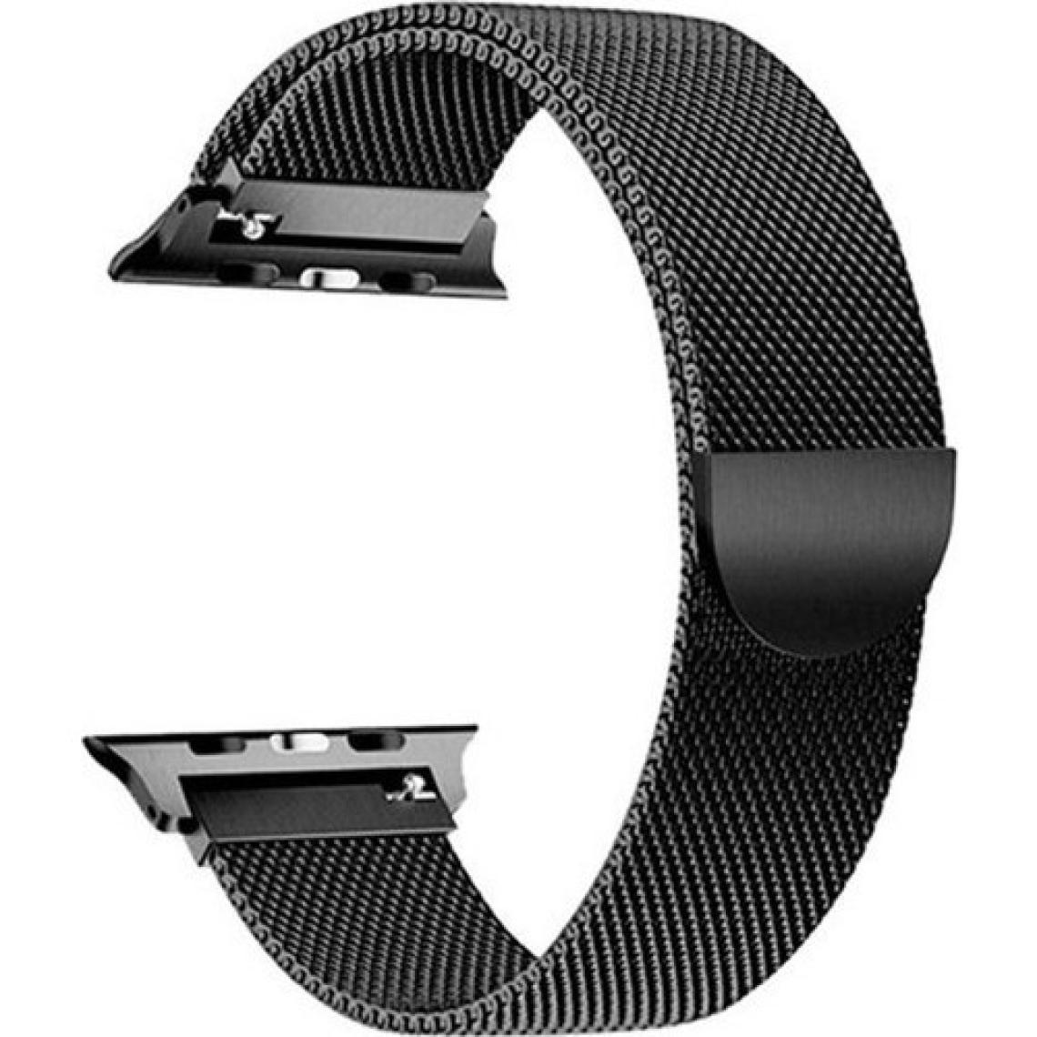 TahTicMer   42 mm Çelik Kayış Hasır Örme Kordon Milano Siyah