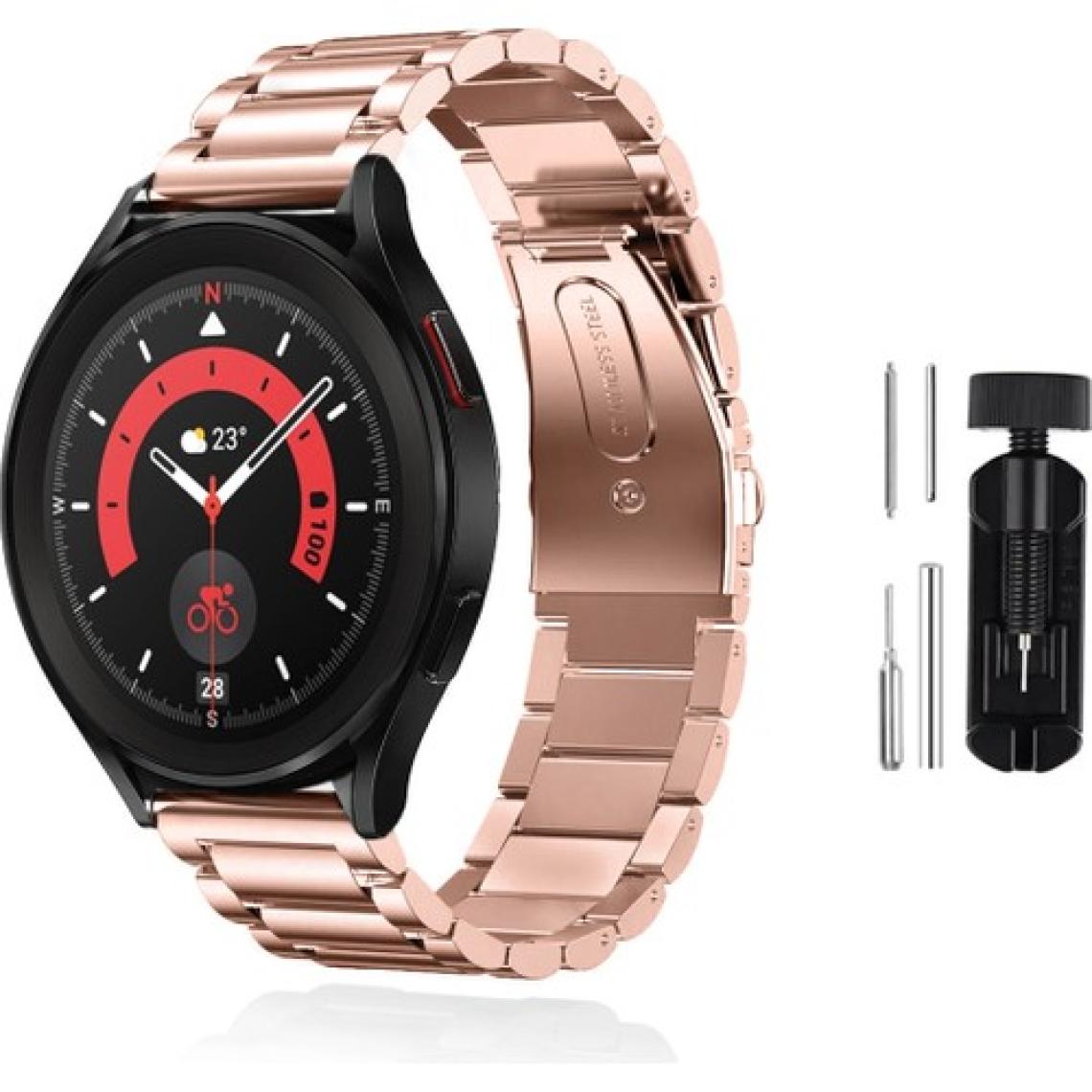 Kip GSM Samsung Galaxy Watch 6 40 43 44 47MM Uyumlu Kordon Metal Kordon Ayarlama Aparatlı Klasik Kordon
