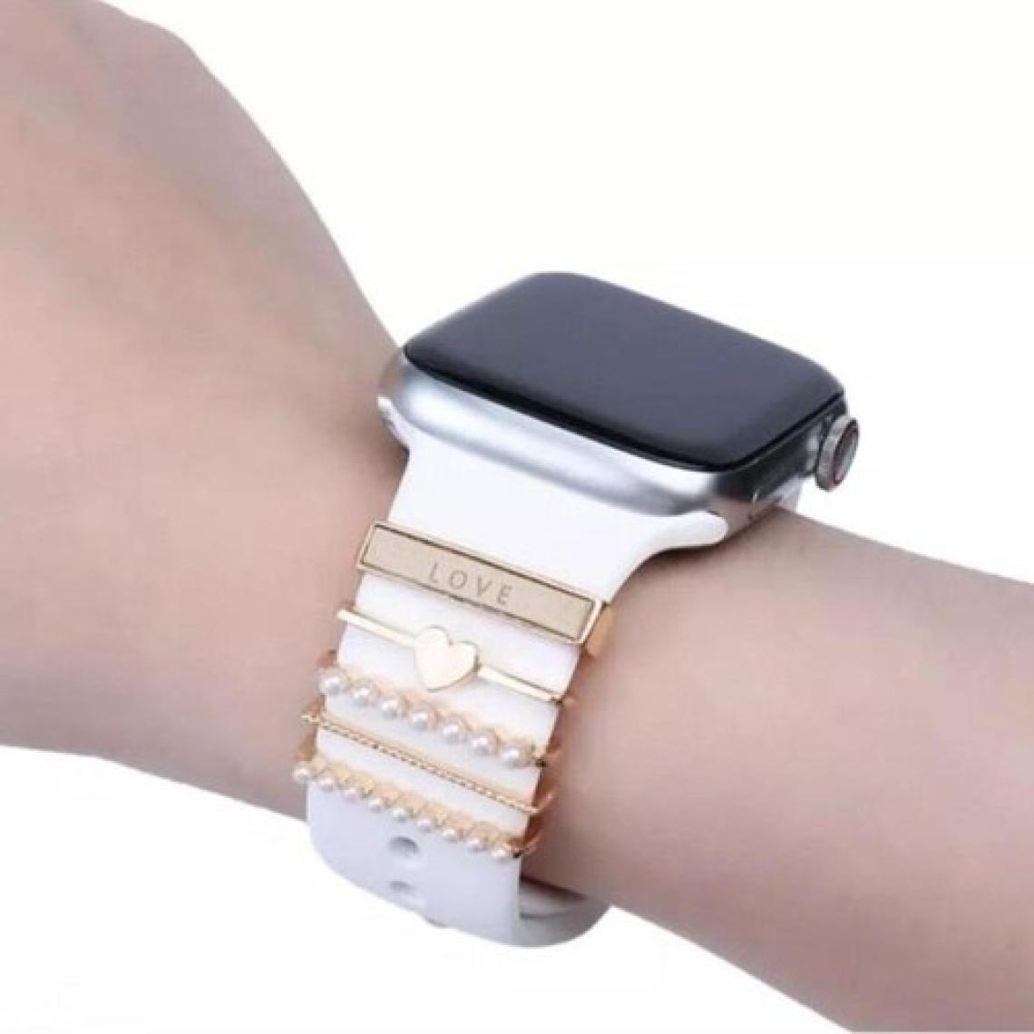 Easy Idea Apple Watch Uyumlu Love Yazılı Kordon Aksesuar/charm Gold Renkli
