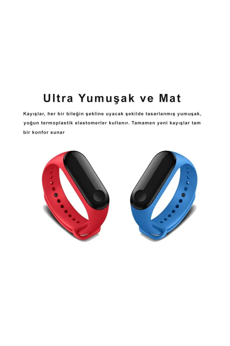 Kyver  Mi Band 3 - Mi Band 4 Akıllı Bileklik Kordon Kayış Lila