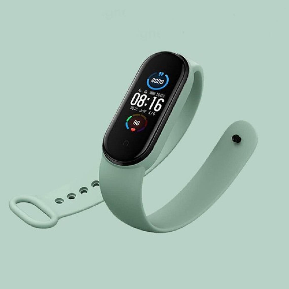 CoverZone Xiaomi Mi Band 5 ile Uyumlu Saat Kayışı Ent Kaliteli Spor Saat Termoplastik Kordon  Siyah