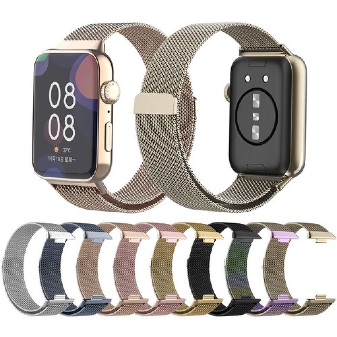Fibaks Huawei Watch Fit 3 Uyumlu Saat Kordonu Metal Örgü Hasır Kordon Bileklik