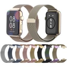 Fibaks Huawei Watch Fit 3 Uyumlu Saat Kordonu Metal Örgü Hasır Kordon Bileklik