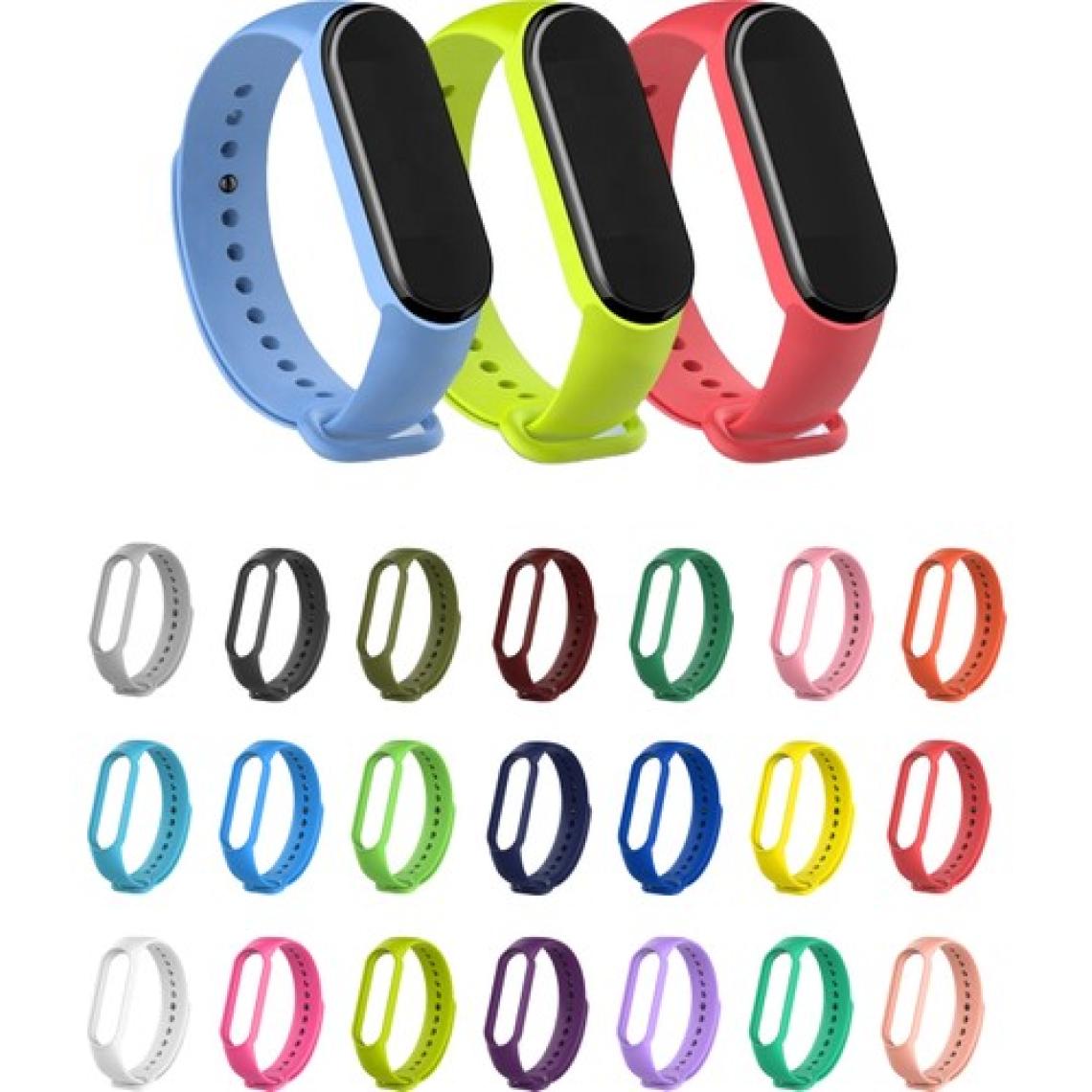Kyver Xiaomi Mi Band 5 ve 6 Akıllı Bileklik Silikon Kordon Kayış Siyah
