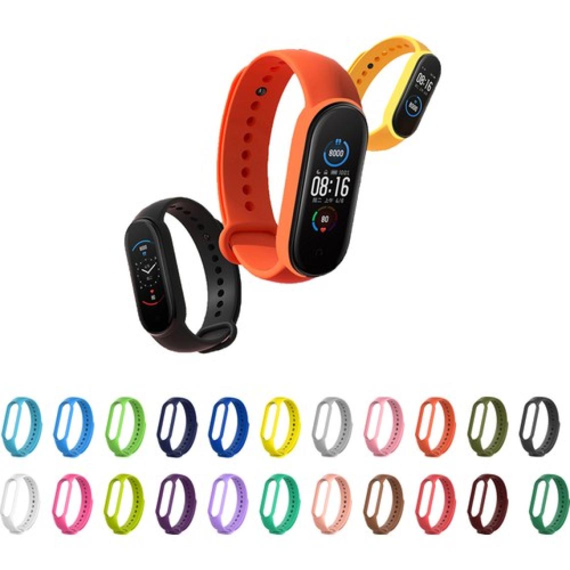 Kyver Xiaomi Mi Band 5 ve 6 Akıllı Bileklik Silikon Kordon Kayış Siyah