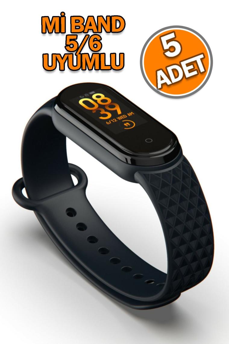 Apexel Xiaomi Mi Band 5 ve 6 Uyumlu Silikon Kordon