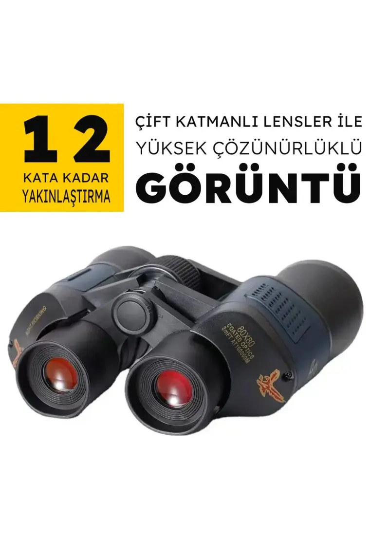Upway Yüksek Çözünürlüklü Geniş Açılı Çift Katman Lensli HD 80x  Profesyonel Binocular Dürbün